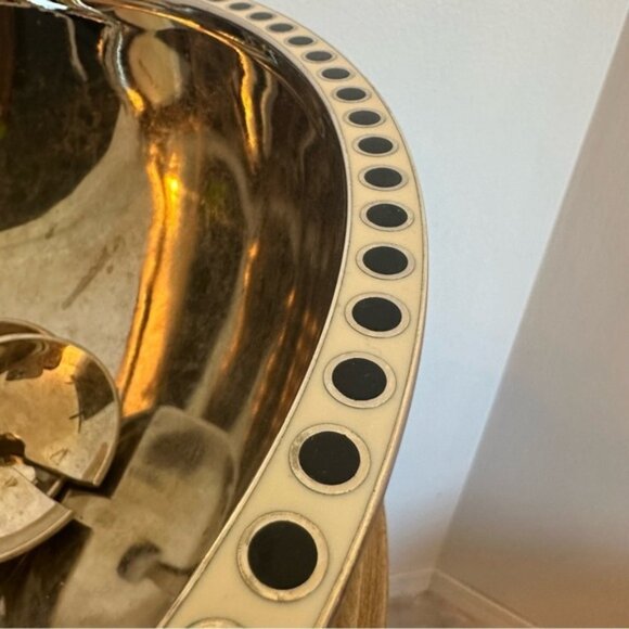 SOLD Kate Spade x Lenox Large Salad Bowl and Serving Utensils Silver Black White - Picture 4 of 16